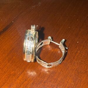 Gold-Tone Textured Hoop Earrings